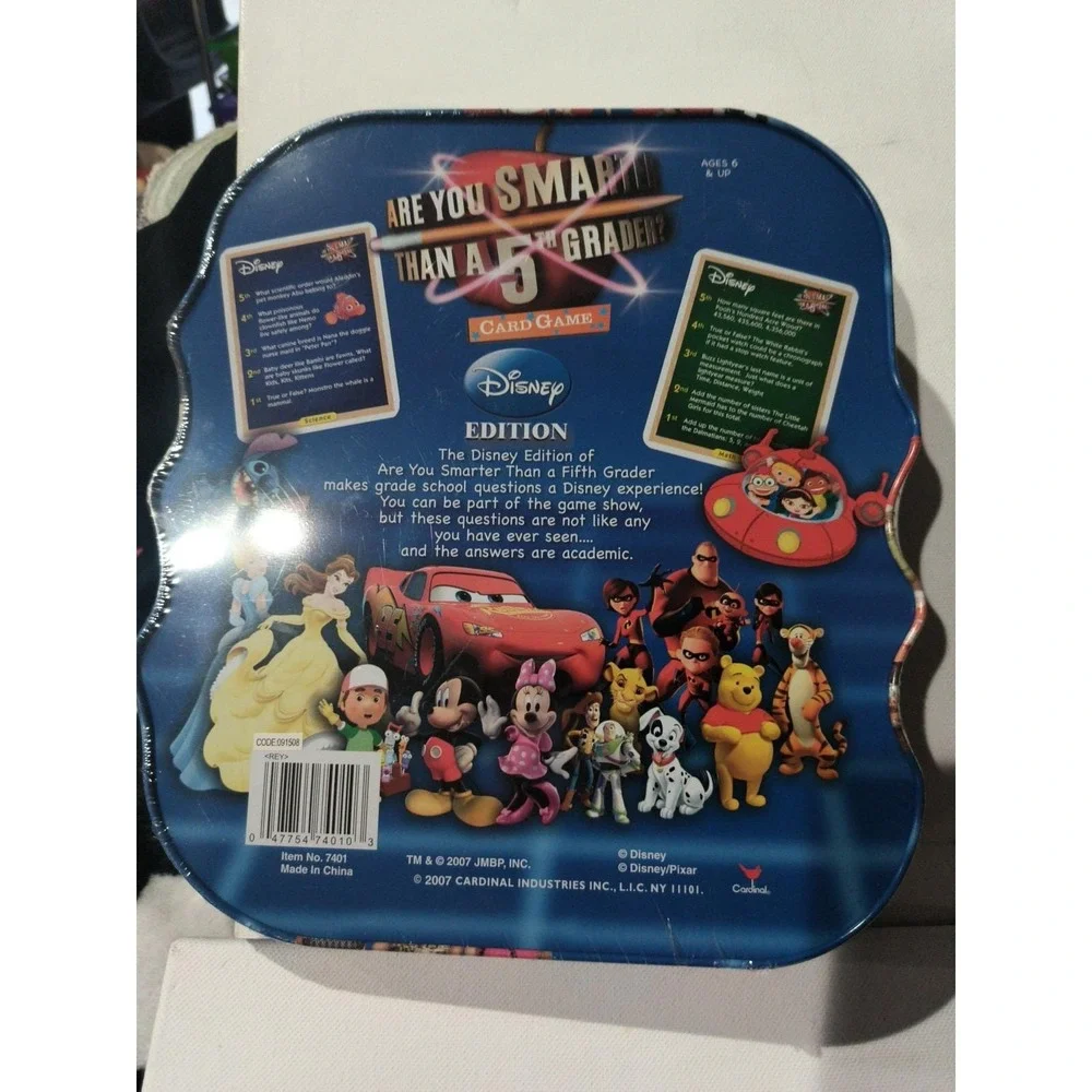 2007 Vtg  Are you smarter than a 5th grader card game Disney edition NEW Sealed